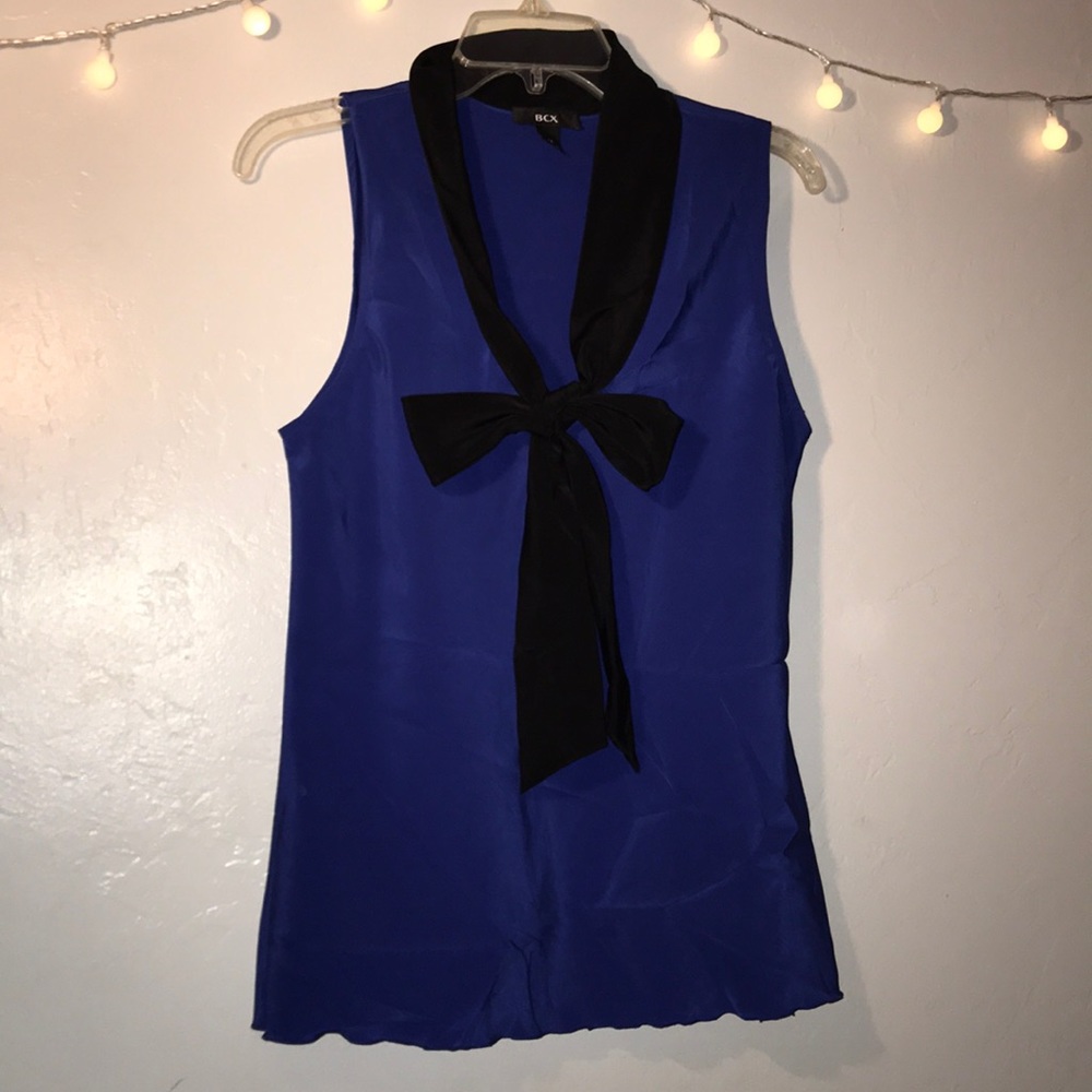 Royal blue tank with bow